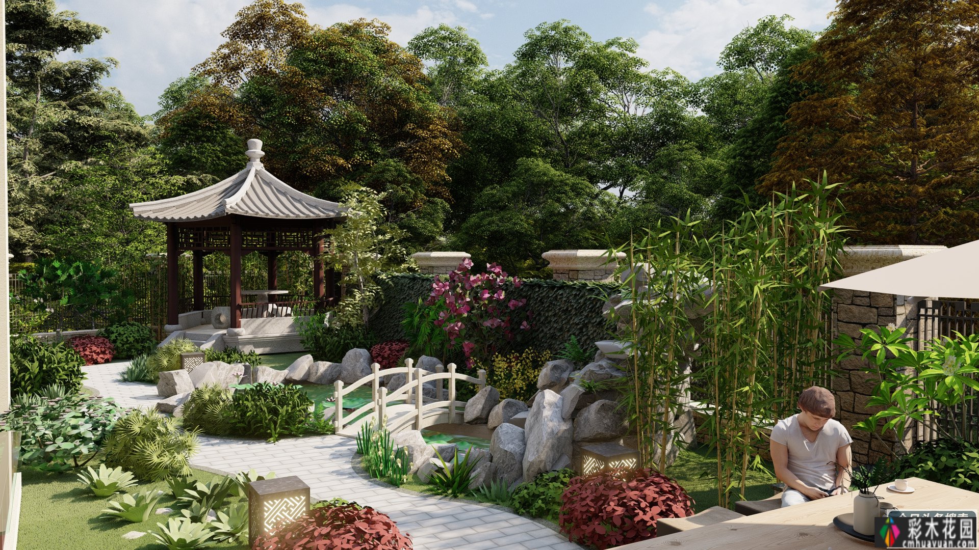 130m2别墅的一楼庭院 花园，所以设计，能让人感觉更幸福。
