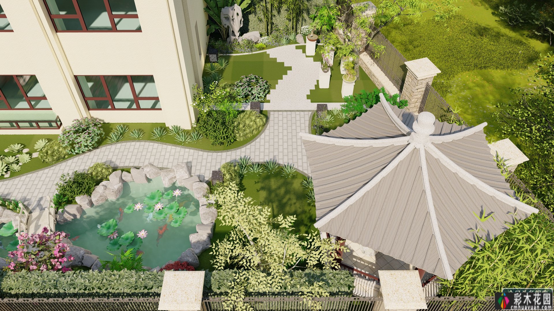 130m2别墅的一楼庭院 花园，所以设计，能让人感觉更幸福。