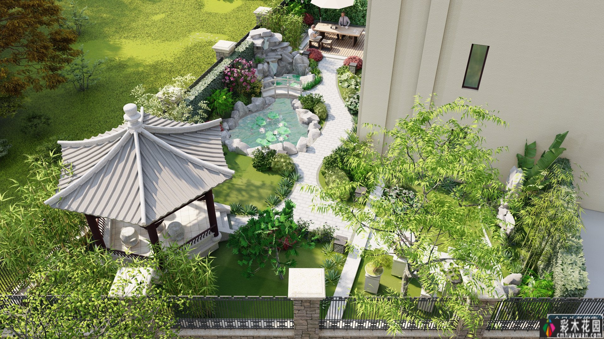 130m2别墅的一楼庭院 花园，所以设计，能让人感觉更幸福。